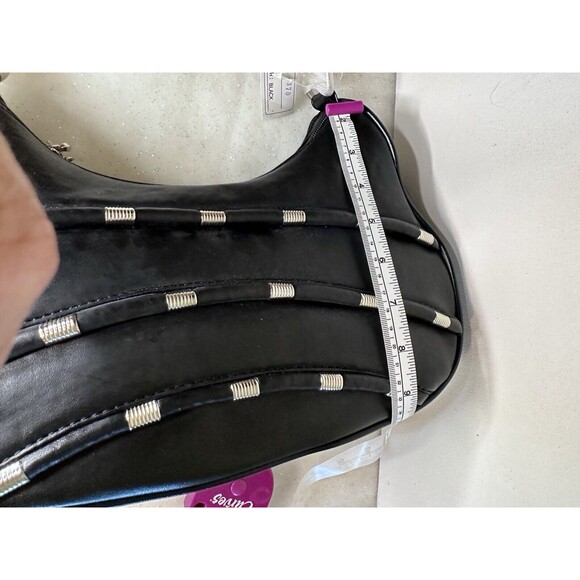 Unbranded Black Studded Shoulder Hobo Vegan Leather Bag Bonus CC Case Pockets - Picture 12 of 16